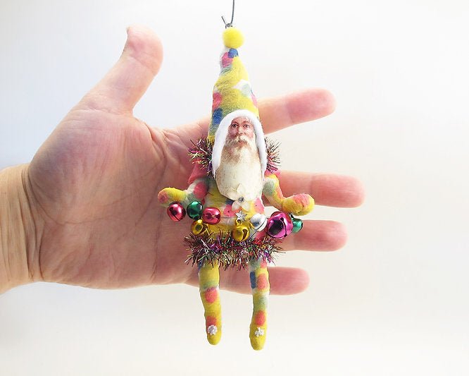 Decorating Tie Dye Santa Ornament | Vintage by Crystal Spun Cotton Ornament - Bon Ton goods