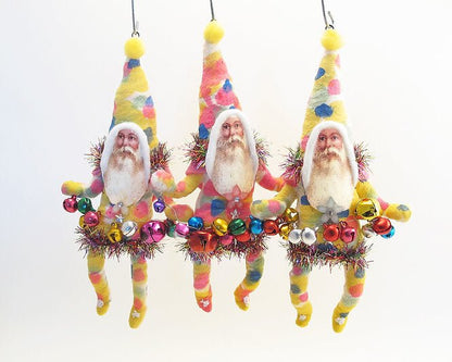 Decorating Tie Dye Santa Ornament | Vintage by Crystal Spun Cotton Ornament - Bon Ton goods