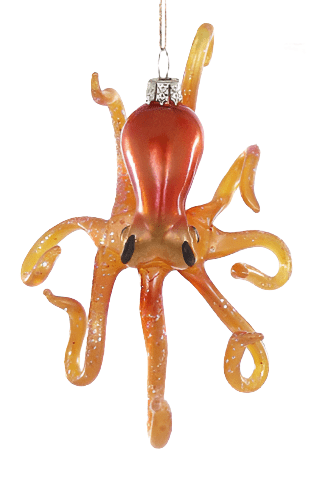 Deep Sea Octopus - Orange | Christmas Ornament - Bon Ton goods