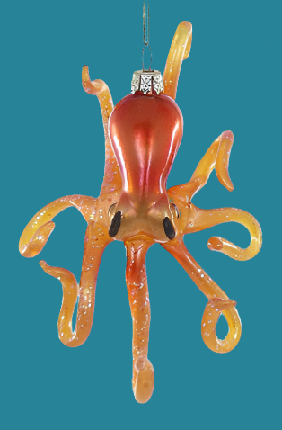 Deep Sea Octopus - Orange | Christmas Ornament - Bon Ton goods