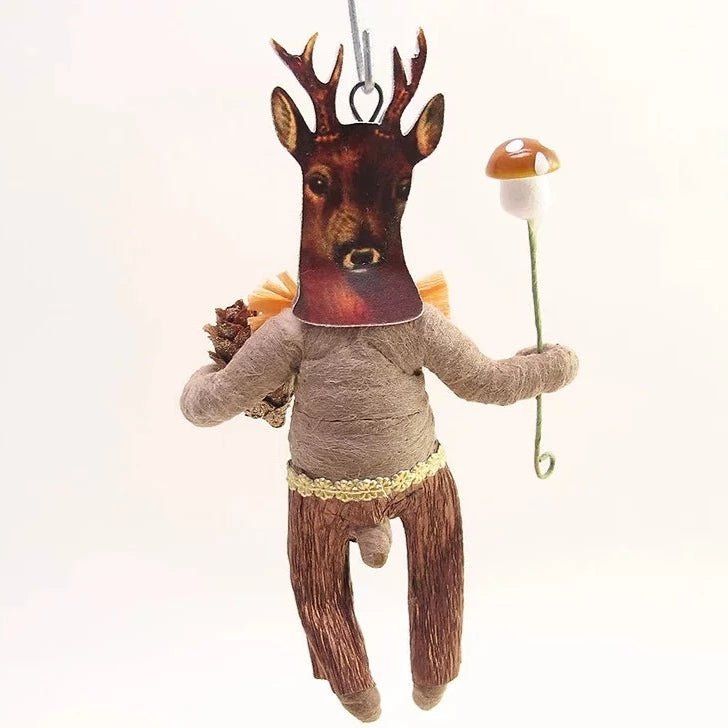 Deer Boy Ornament - Vintage Inspired Spun Cotton | Vintage by Crystal Spun Cotton Ornament - Bon Ton goods