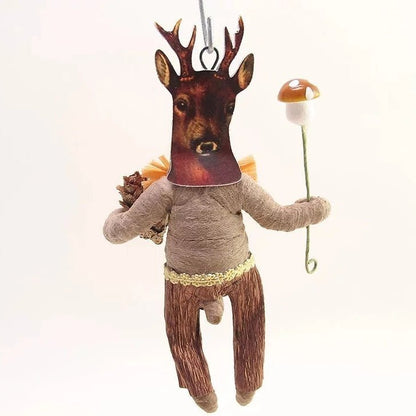 Deer Boy Ornament - Vintage Inspired Spun Cotton | Vintage by Crystal Spun Cotton Ornament - Bon Ton goods