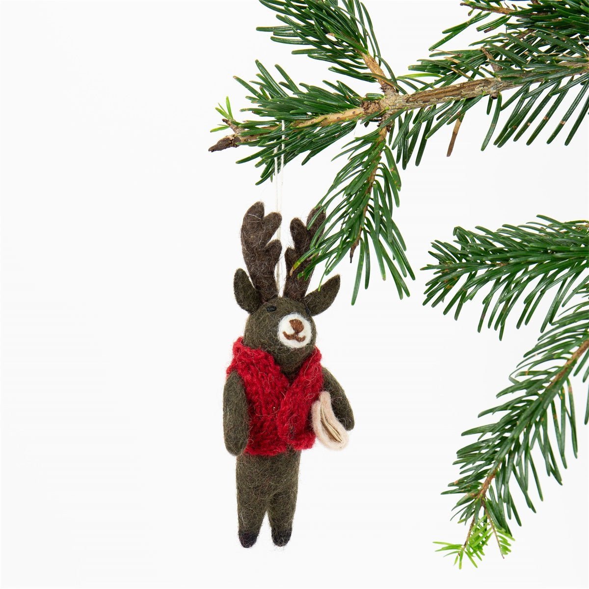 Deer with Vest Christmas Ornament by A World of Craft, Swedish-designed handmade Christmas decoration