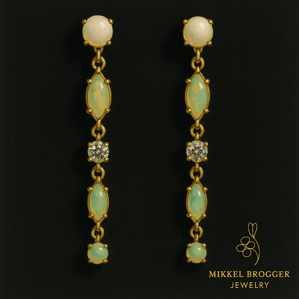 Diamond and Opal Earrings | Mikkel Brøgger - Bon Ton goods
