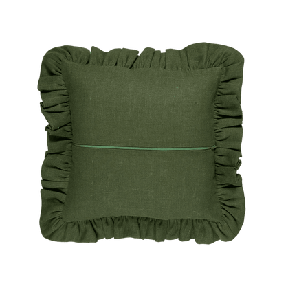 Diana Frill Cushion (Dark Green) - Bon Ton goods