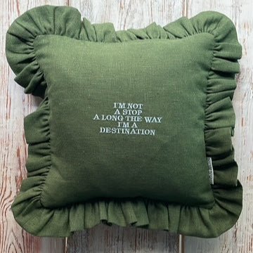 Diana Frill Cushion (Dark Green) - Bon Ton goods
