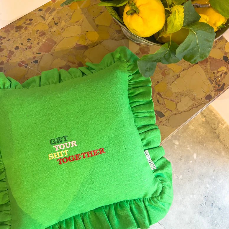 Diana Frill Cushion (Happy Green) - NojiNoji - Bon Ton goods