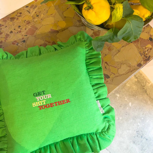Diana Frill Cushion (Happy Green) - NojiNoji - Bon Ton goods