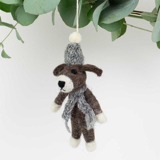 Dog with Grey Cap Ornament | Christmas Ornament - Bon Ton goods