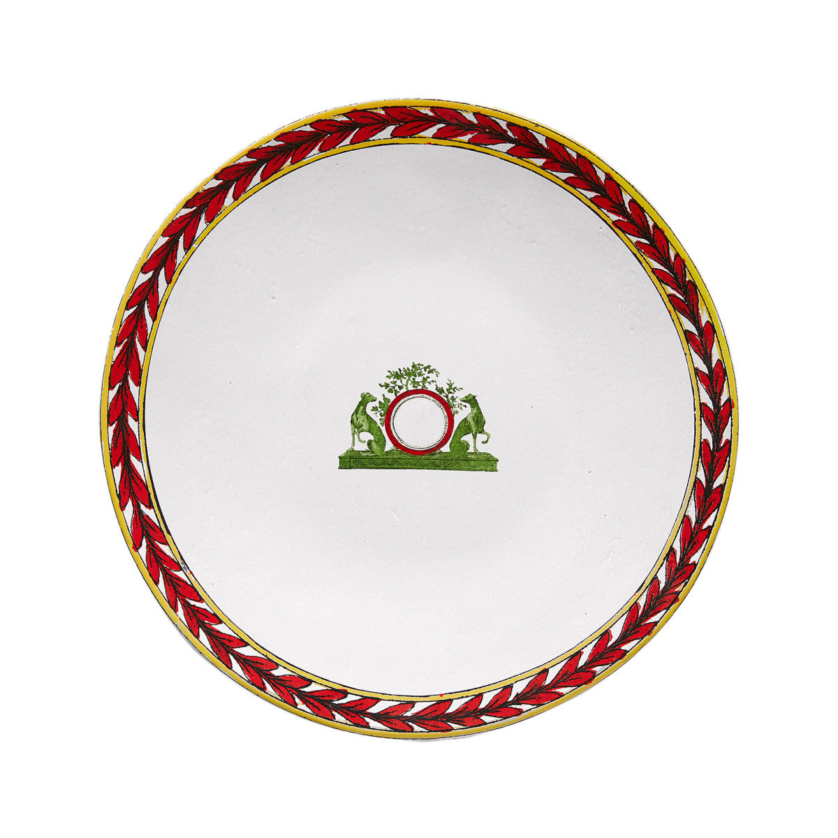 John Derian Dogs Coat of Arms Dinner Plate, set of 6 by Astier de Villatte, official product view