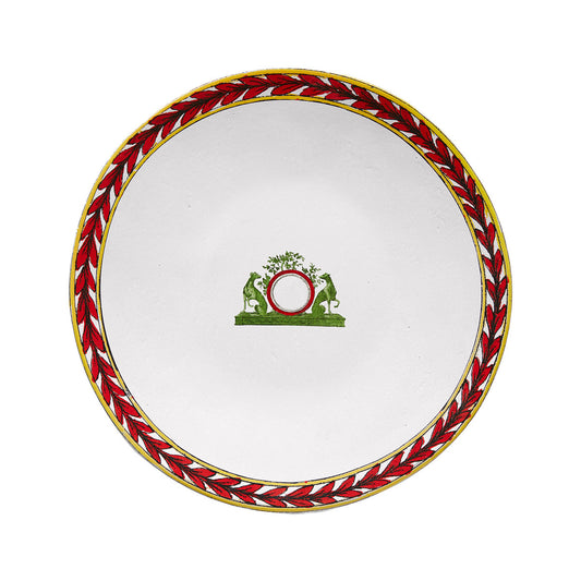 John Derian Dogs Coat of Arms Dinner Plate, set of 6 by Astier de Villatte, official product view