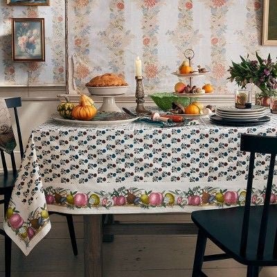 Domino Fall Flowers Tablecloth 150 x 260cm | John Derian - Bon Ton goods