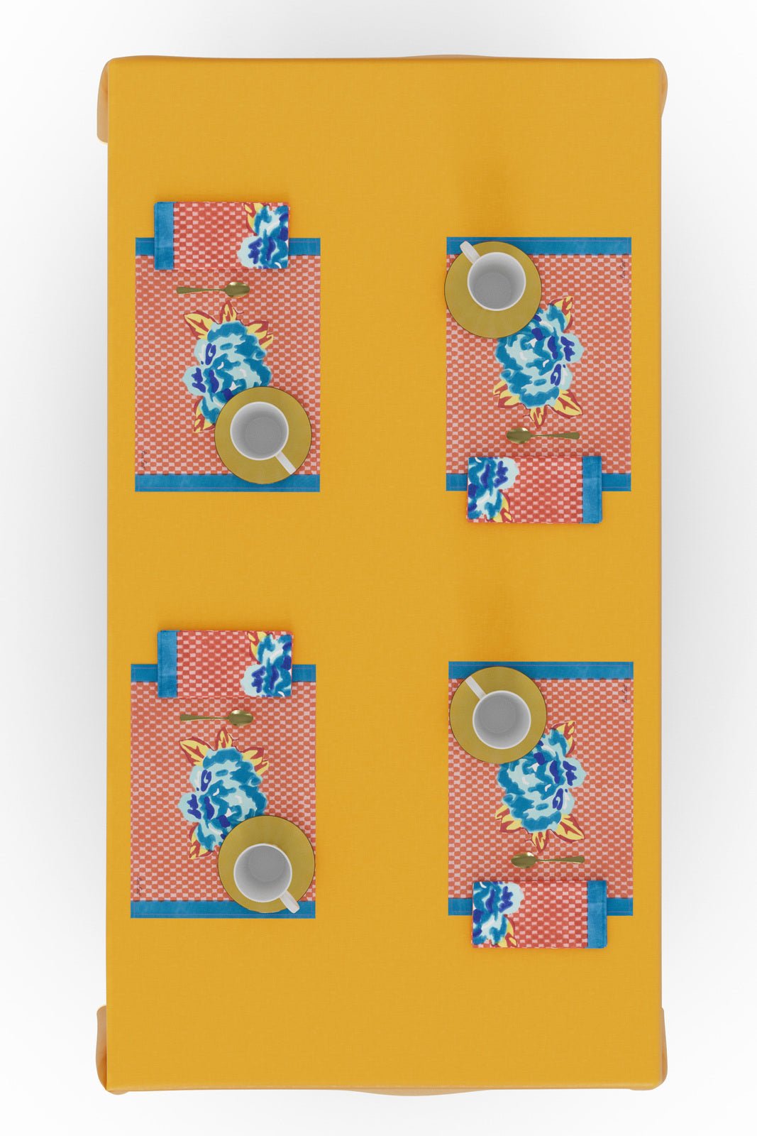 Double Peonia Rust-Old Pink Placemat | Lisa Corti - Bon Ton goods