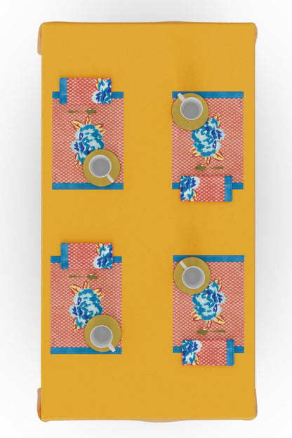 Double Peonia Rust-Old Pink Placemat | Lisa Corti - Bon Ton goods