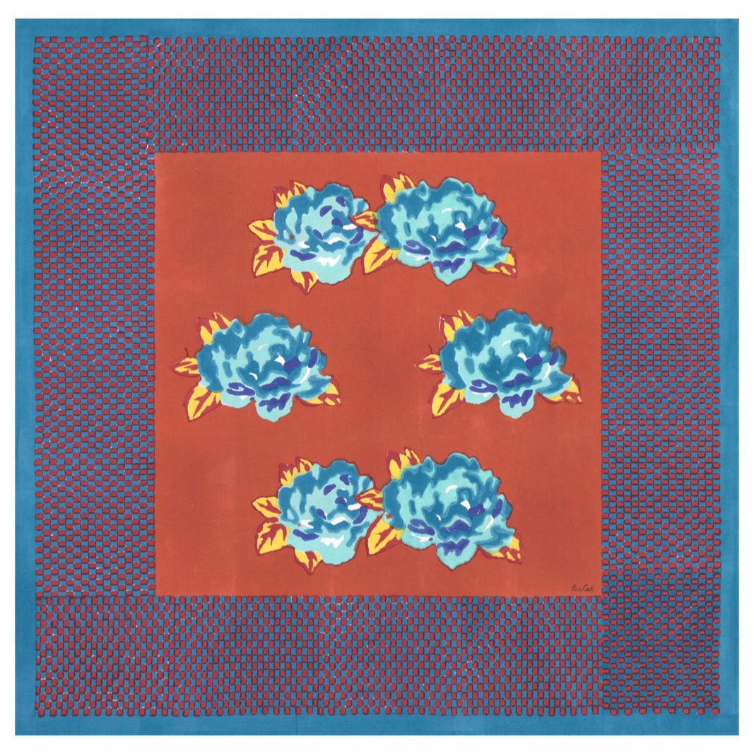 Double Peonia Rust-Old Pink - Tablecloth 110X110 | Lisa Corti - Bon Ton goods