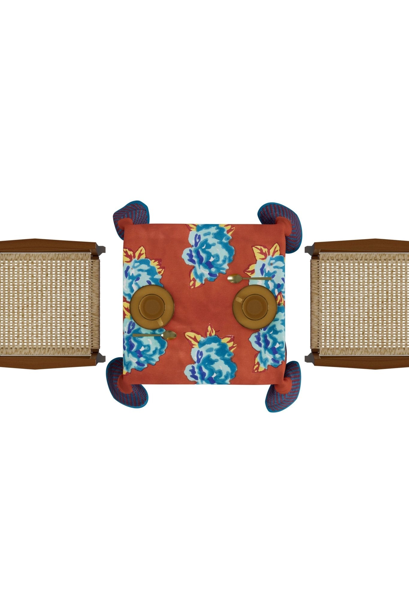 Double Peonia Rust-Old Pink - Tablecloth 110X110 | Lisa Corti - Bon Ton goods