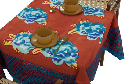 Double Peonia Rust-Old Pink - Tablecloth 110X110 | Lisa Corti - Bon Ton goods