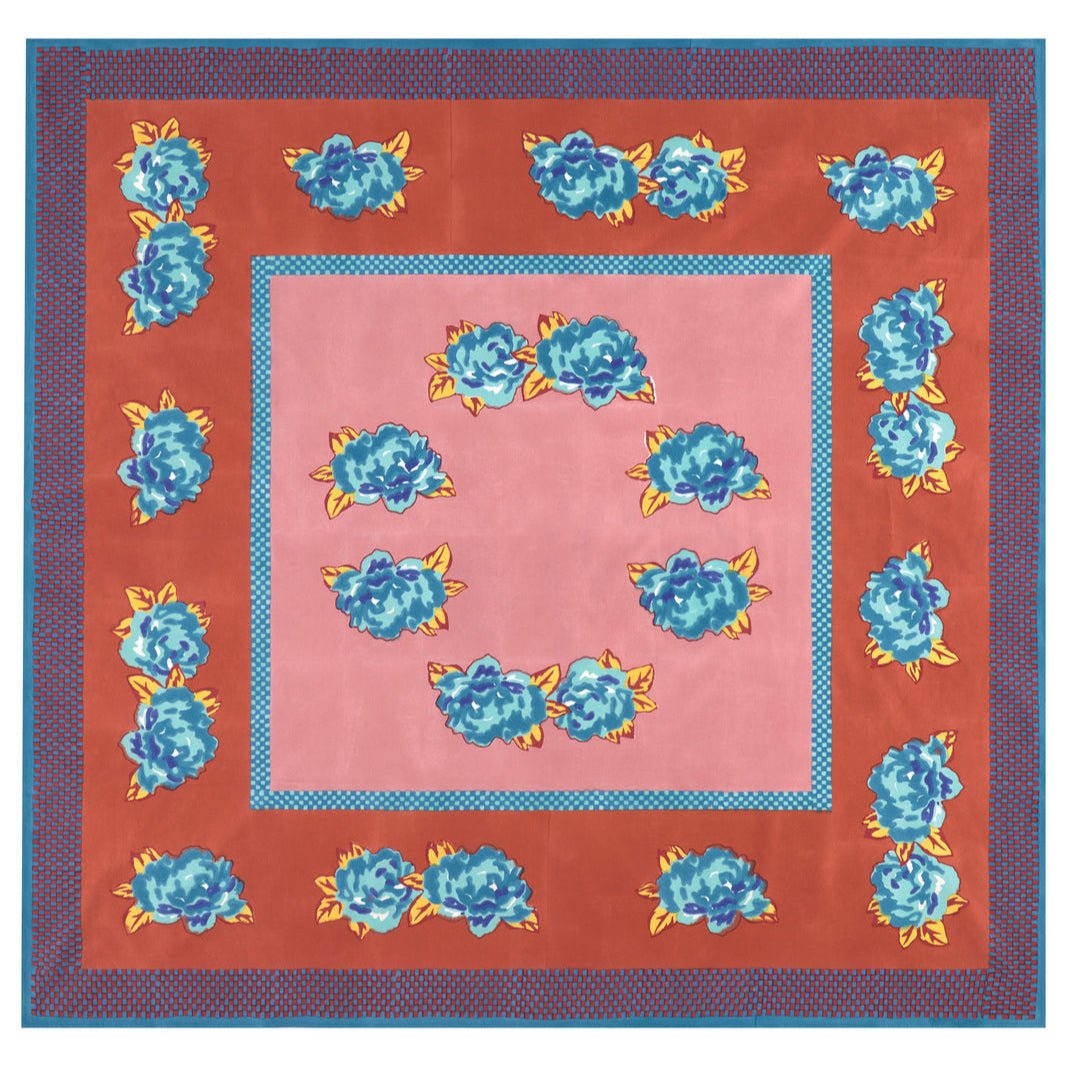 Double Peonia Rust-Old – Pink Tablecloth - 180X180 | Lisa Corti - Bon Ton goods