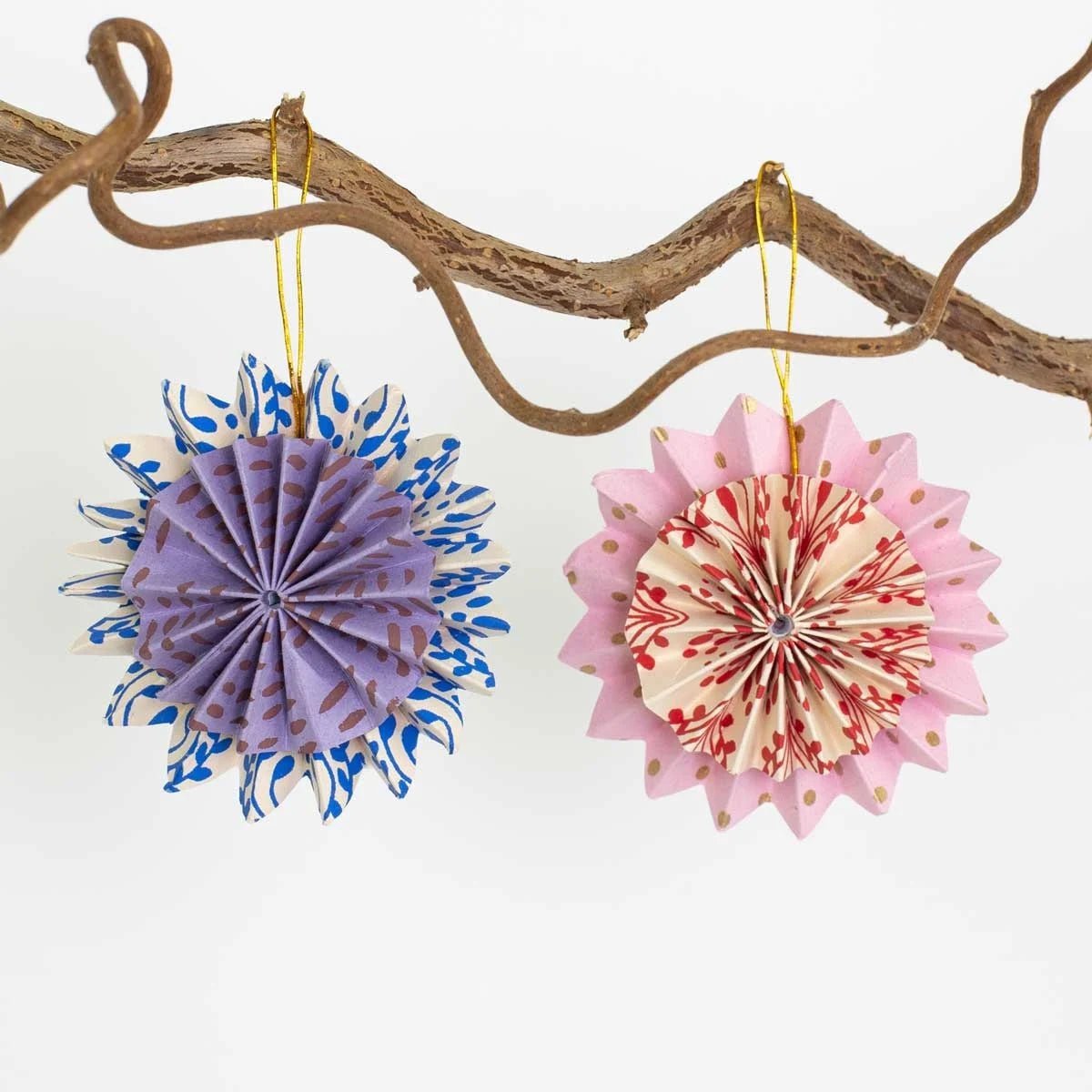 Double Star Julhänge 2-pack, multi | Christmas Ornament - Bon Ton goods