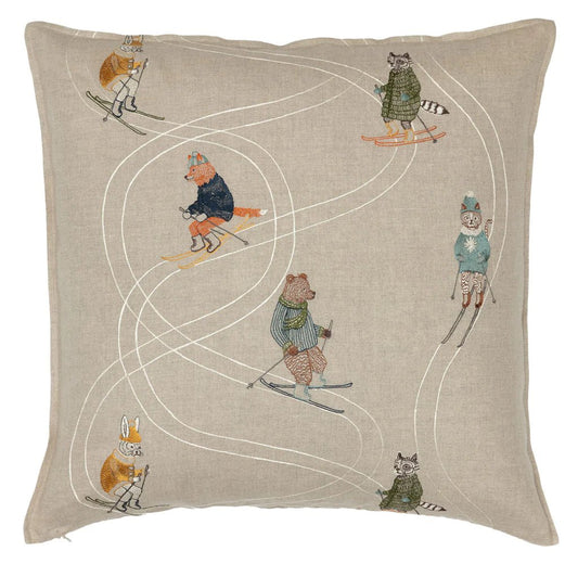 Downhill Skiers Pillow - Bon Ton goods