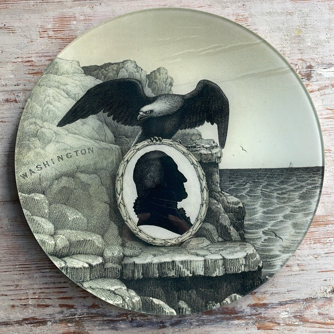 Eagle Portrait with George Silhouette | John Derian - Bon Ton goods
