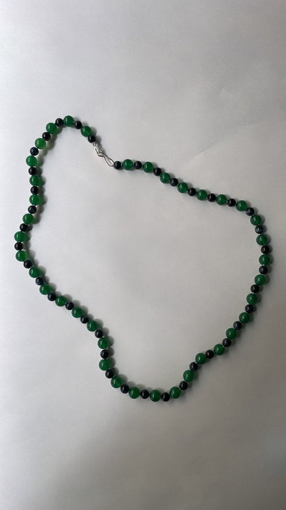 Eagle’s Eye and Dark Green Agate Bead Necklace | Mikkel Brøgger - Bon Ton goods