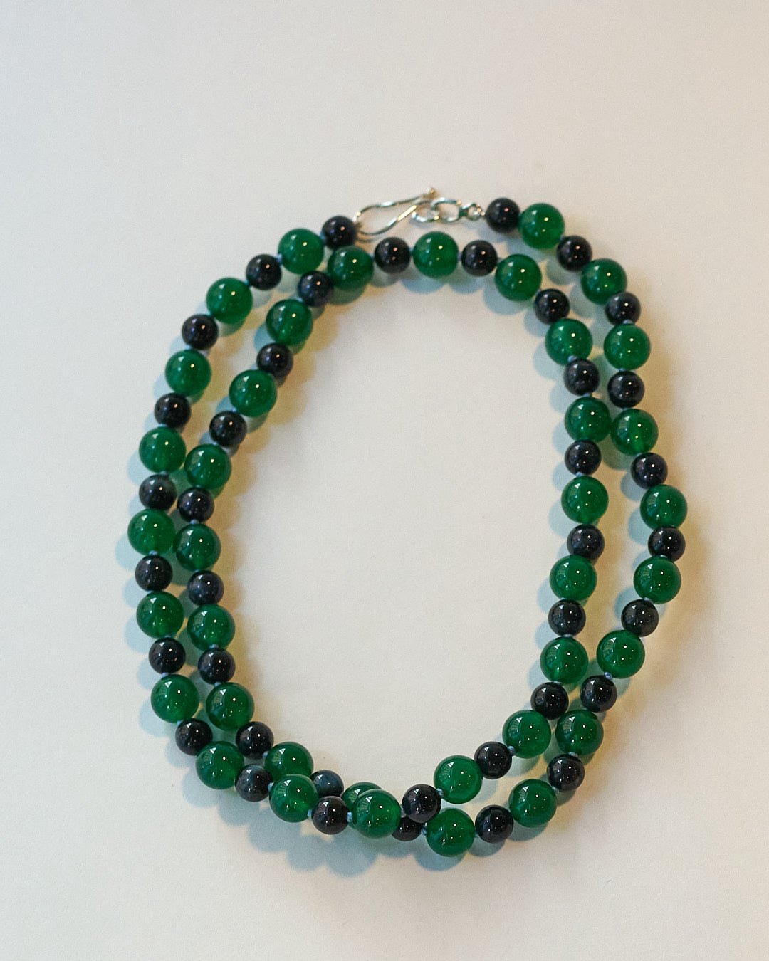 Eagle’s Eye and Dark Green Agate Bead Necklace | Mikkel Brøgger - Bon Ton goods