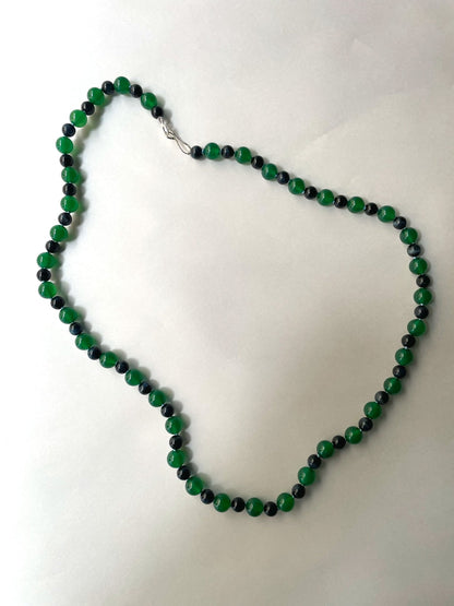Eagle’s Eye and Dark Green Agate Bead Necklace | Mikkel Brøgger - Bon Ton goods