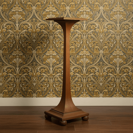 Early 20th Century French Art Nouveau Oak Pedestal - Bon Ton goods