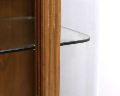 Early 20th-Century Walnut & Alder Display Cabinet with Glass Shelves - Bon Ton goods