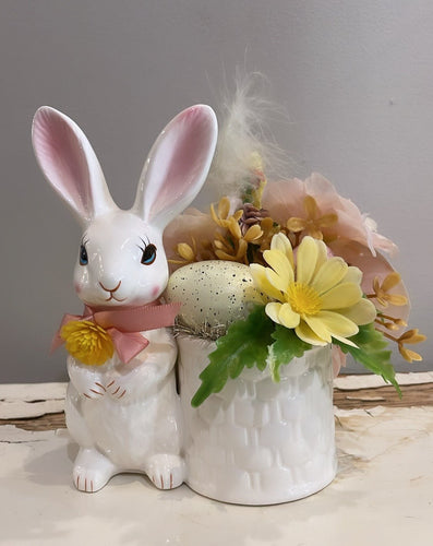Easter Figurine Bunny with Egg in Basket - Bon Ton goods