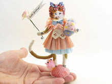 Load image into Gallery viewer, Easter Greeting Cat Girl Figure - Vintage by Crystal - Bon Ton goods
