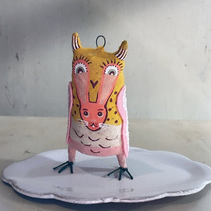 Easter Owl Ornament/Figure | Vintage by Crystal Spun Cotton Ornament - Bon Ton goods