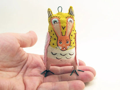 Easter Owl Ornament/Figure | Vintage by Crystal Spun Cotton Ornament - Bon Ton goods
