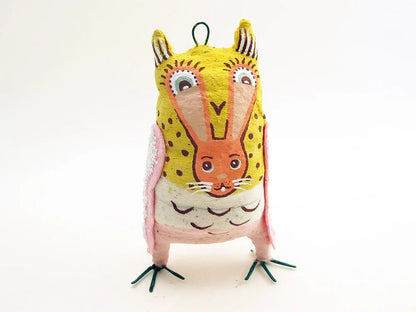 Easter Owl Ornament/Figure | Vintage by Crystal Spun Cotton Ornament - Bon Ton goods