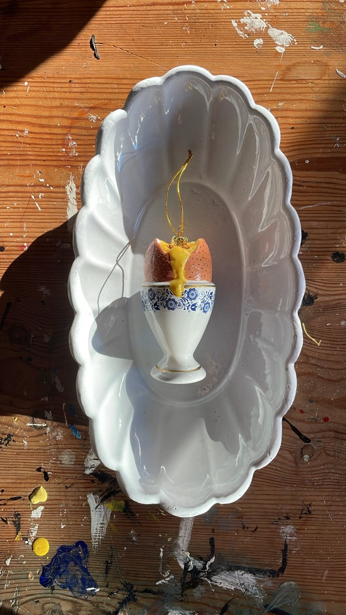 Egg in an Egg Cup | Christmas Ornament - Bon Ton goods