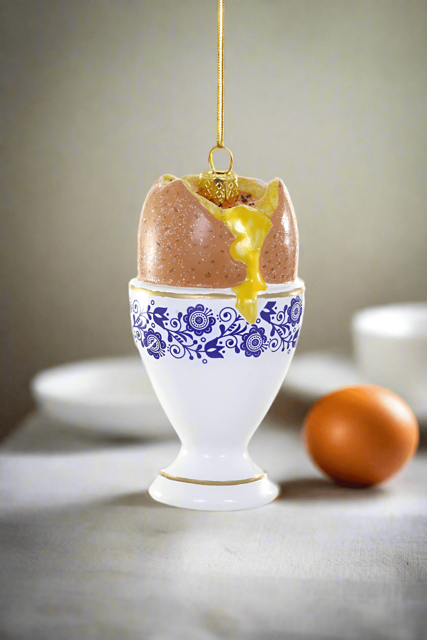 Egg in an Egg Cup | Christmas Ornament - Bon Ton goods