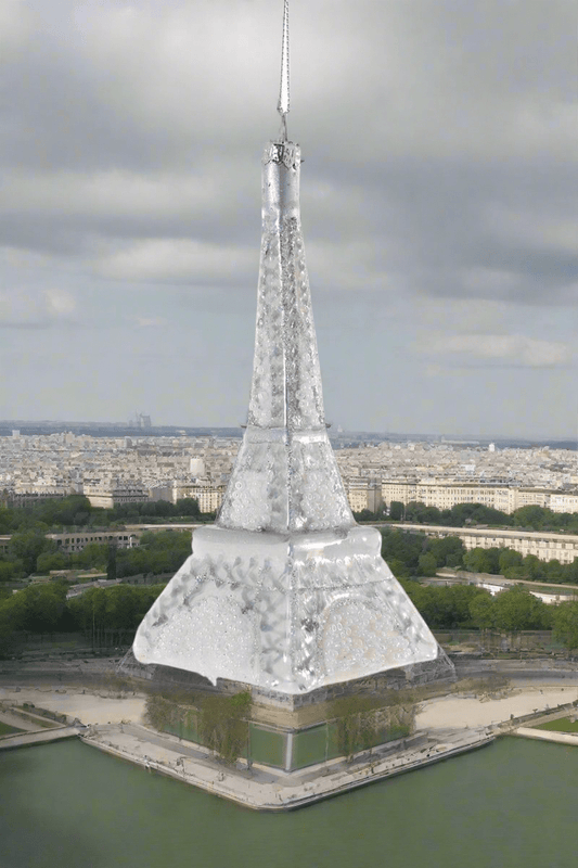 Eiffel Tower Silver Christmas Ornament - Bon Ton goods