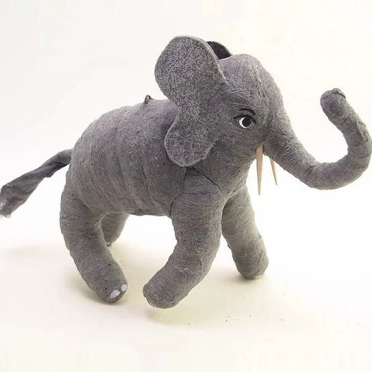Elephant Ornament/Figure - Vintage Inspired Spun Cotton | Vintage by Crystal Spun Cotton Ornament - Bon Ton goods