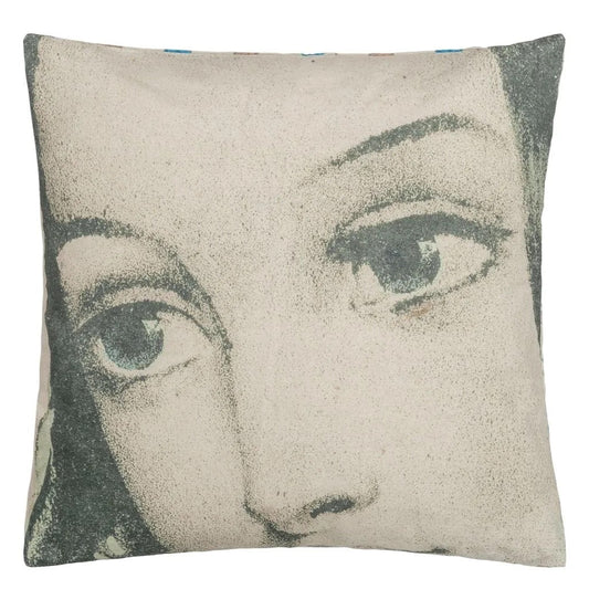 Ellen's Eyes Parchment Cushion | John Derian - Bon Ton goods