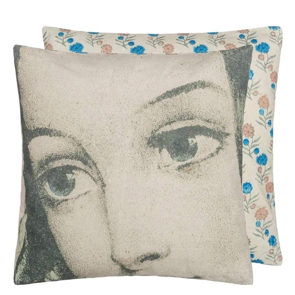 Ellen's Eyes Parchment Cushion | John Derian - Bon Ton goods