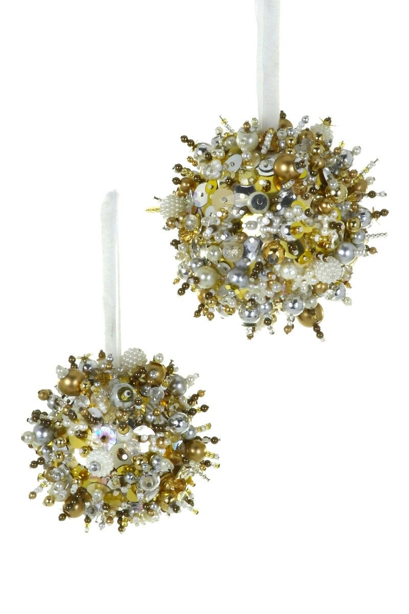 Embroidered Trim Christmas Bauble, Gold by Cody Foster
