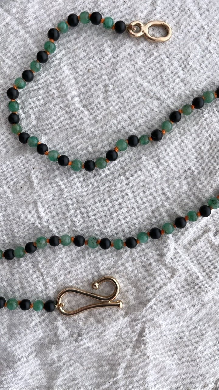 Emerald and Black Agate Necklace | Mikkel Brøgger - Bon Ton goods