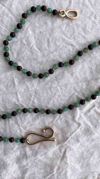 Emerald and Black Agate Necklace | Mikkel Brøgger - Bon Ton goods