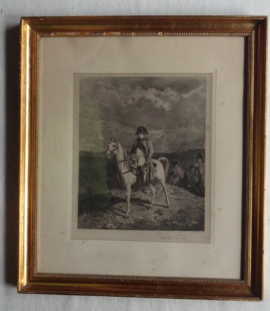 Emperor Napoleon I on Horseback (1814) – Antique Etching After J.L.E. Meissonier - Bon Ton goods