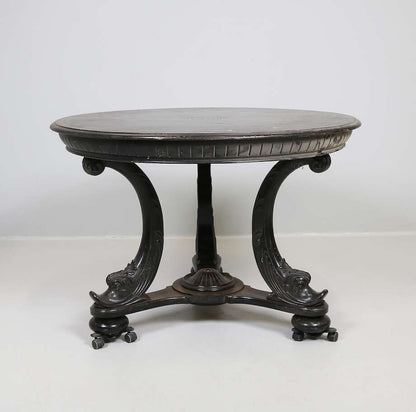 Empire Coffee Table with Dolphin Carvings - Bon Ton goods