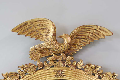 English Regency-Style Eagle Convex Mirror, 20th Century (H 85 × W 68 cm) - Bon Ton goods