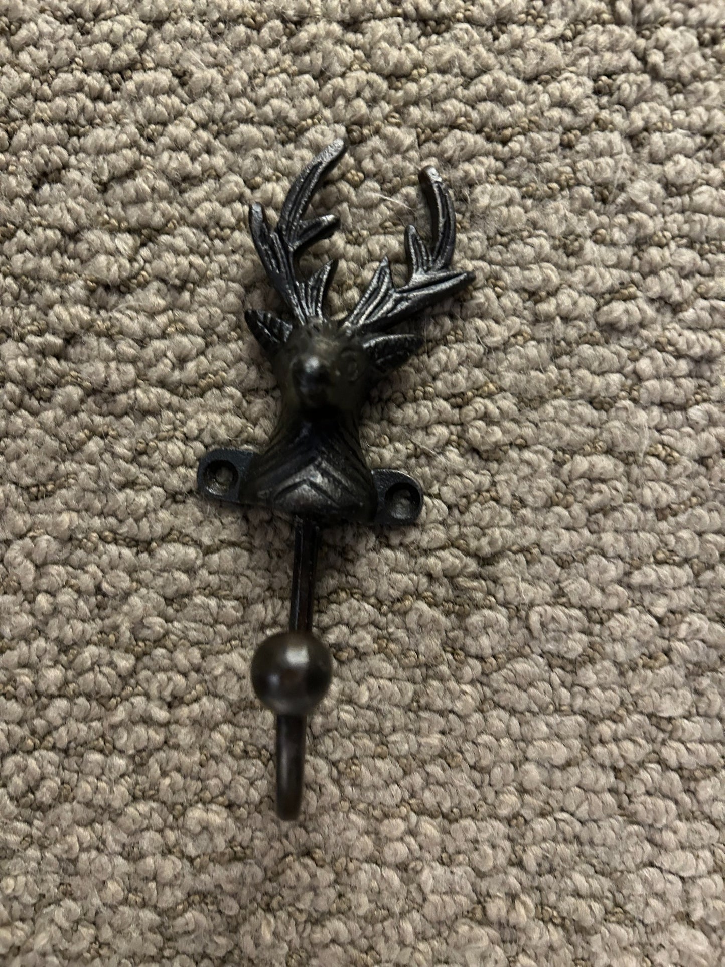 Vintage Cast Iron Stag Wall Hook