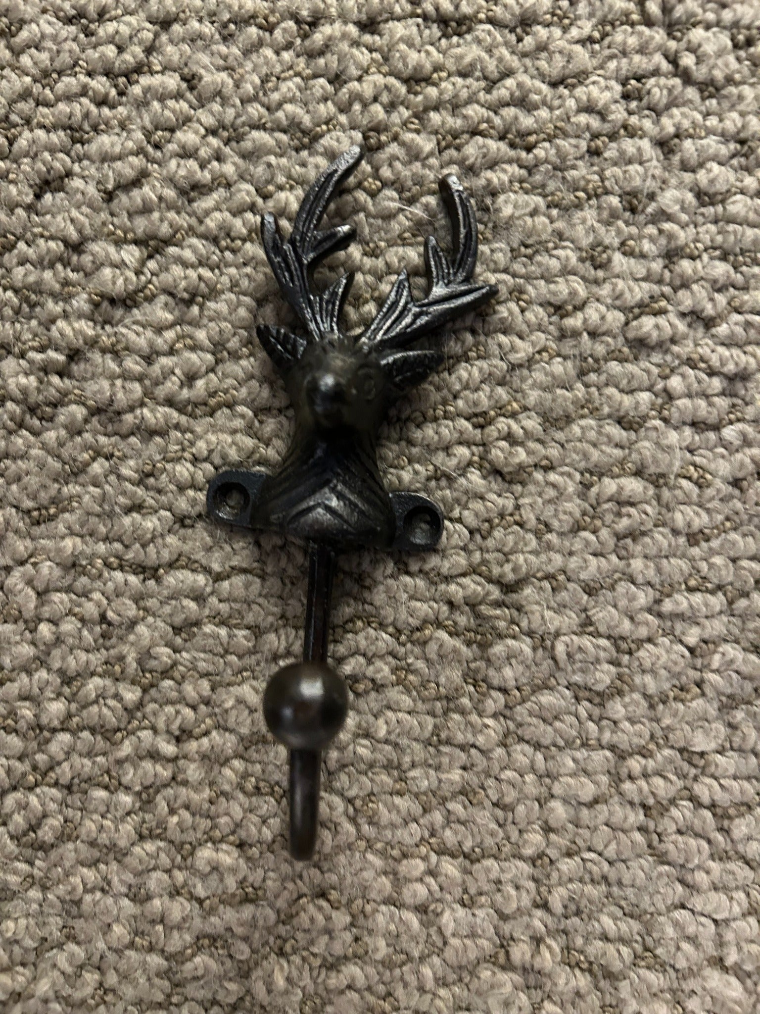 Vintage Cast Iron Stag Wall Hook