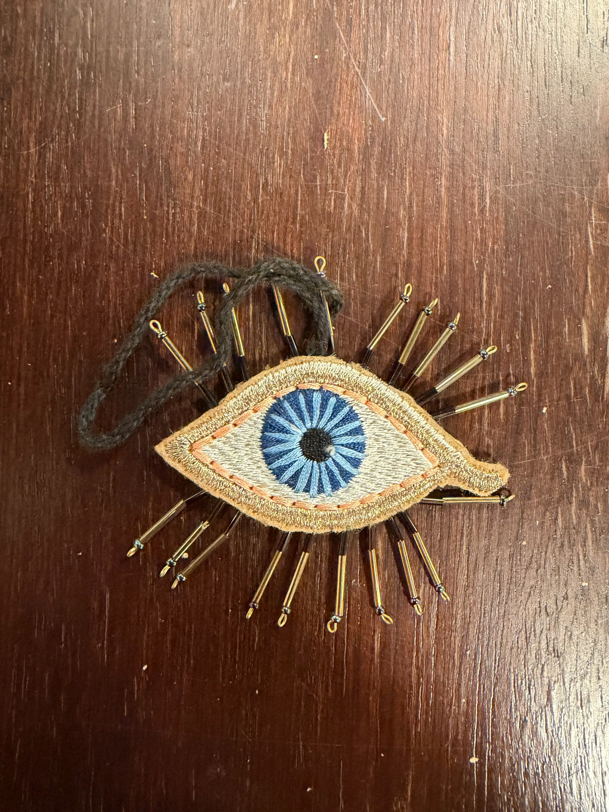 Ethereal Eye Beaded Christmas Ornament in Blue by Cody Foster — sold individually